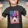 4Th Of July Running Gnome For Women Patriotic American Flag Gift Youth T-shirt