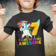 7 Years Old Unicorn Dabbing 7Th Birthday Unicorn Party Youth T-shirt
