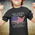 All Lives Matter Except Pro American Youth T-shirt