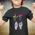 American Sign Language Lgbtmeaningful Giftq Asl Deaf Pride Flag Ally Gift Youth T-shirt
