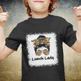 Bleached Lunch Lady Messy Hair Woman Bun Lunch Lady Life Gift Youth T-shirt