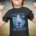 Cool I Wear Blue For Autism Awareness Accept Understand Love Flower Gnome V2 Youth T-shirt