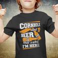 Cornhole And Beer Thats Why Im Here Funny Cornhole Youth T-shirt