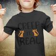 Creep It Real Cat Halloween Quote Youth T-shirt