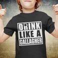 Drink Like A Gallagher Funny St Patricks Day Irish Clover Youth T-shirt