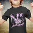 Fabulous & 100 Sparkly Shiny Heel 100Th Birthday Tshirt Youth T-shirt