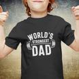 Fathers Day Funny Worlds Strongest Dad Bodybuilder Youth T-shirt