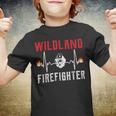 Firefighter Wildland Firefighter Fire Rescue Department Heartbeat Line V2 Youth T-shirt