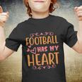 Football Has My Heart Halloween Quote Youth T-shirt