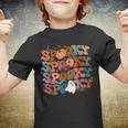 Funny Halloween Vibes Retro Spooky Ghost Boo Spooky Season Youth T-shirt