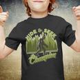 Funny Hide & Seek Champion Big Foot Sasquatch Monster Youth T-shirt