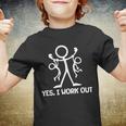Funny Yes I Work Out Parents And Kids Tshirt Youth T-shirt