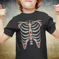 Halloween Day Of Dead Skeleton Flowers Decorated Youth T-shirt