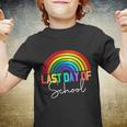 Happy Last Day Of School Teacher Student Graduation Rainbow Gift Youth T-shirt