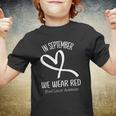 Heart In September We Wear Red Blood Cancer Awareness Ribbon Youth T-shirt