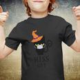 Hiss Off Cat Witch Hat Halloween Quote Youth T-shirt