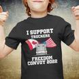 I Support Truckers Freedom Convoy 2022 Usa Canada Flags Youth T-shirt