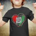 Juneteenth Freedom Day Heart Traditional Colors Youth T-shirt