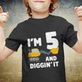 Kids Construction Truck 5Th Birthday Boy 5 Year Old Meaningful Gift Youth T-shirt