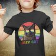 Lgbtq Ally Cat Rainbow Gay Pride Flag Lgbt Gift Youth T-shirt