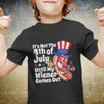 Mens Funny 4Th Of July Hot Dog Wiener Comes Out Adult Humor Gift Youth T-shirt