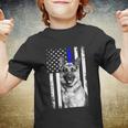 Patriotic German Shepherd Dog American Flag Thin Blue Line Gift Youth T-shirt