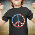 Peace Sign Usa Flag 4Th Of July Youth T-shirt