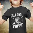 Reel Cool Poppi Fishing Fathers Day Grandpa Dad Youth T-shirt