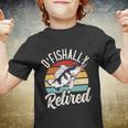 Retro Retirement Ofishally Retired Funny Fishing Youth T-shirt