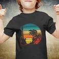 Retro Vintage Guitar Sunset Sunrise Island Youth T-shirt