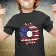 Sunflower American Flag 4Th Of July Independence Day Patriotic Youth T-shirt