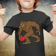 Valentines Day Bigfoot Heart Sasquatch Youth T-shirt