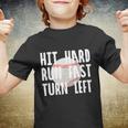 Vintage Hit Hard Run Fast Turn Left Baseball Funny Sport Gift Youth T-shirt