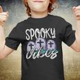 Vintage Spooky Vibes Halloween Art - Cemetery Tombstones Youth T-shirt