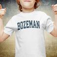 Bozeman Montana Mt Vintage Athletic Sports Navy Design Youth T-shirt