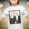 Funny American Gothic Cat Parody Ameowican Gothic Graphic Youth T-shirt