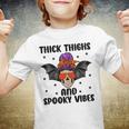 Thick Thights And Spooky Vibes Halloween Messy Bun Hair Youth T-shirt