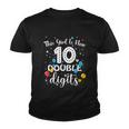 10Th Birthday Funny Gift Funny Gift This Girl Is Now 10 Double Digits Gift Youth T-shirt