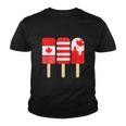1St Of July Popsicle Red White Funny Canadian Flag Patriotic Youth T-shirt