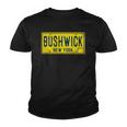 Bushwick Brooklyn New York Old Retro Vintage License Plate Youth T-shirt