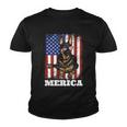 4Th Of July German Shepherd Dog American Flag Merica Cute Gift Youth T-shirt