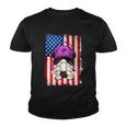 4Th Of July Running Gnome For Women Patriotic American Flag Gift Youth T-shirt