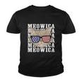 American Flag Glassess Meowica 4Th Of July Cat Youth T-shirt