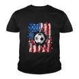 American Flag Soccer Ball 4Th Of July Cool Sport Patriotic Youth T-shirt