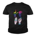 American Sign Language Lgbtmeaningful Giftq Asl Deaf Pride Flag Ally Gift Youth T-shirt