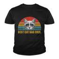 Best Cat Dad Ever Retro Sunset Tshirt Youth T-shirt