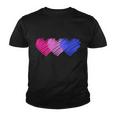 Bisexual Flag Hearts Love Lgbt Bi Pride Youth T-shirt
