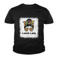 Bleached Lunch Lady Messy Hair Woman Bun Lunch Lady Life Gift Youth T-shirt