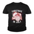 Christmas In July Retro Hipster Funny Santa 4Th Of July Youth T-shirt
