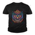 Colorful Floral Mandala Owl Youth T-shirt